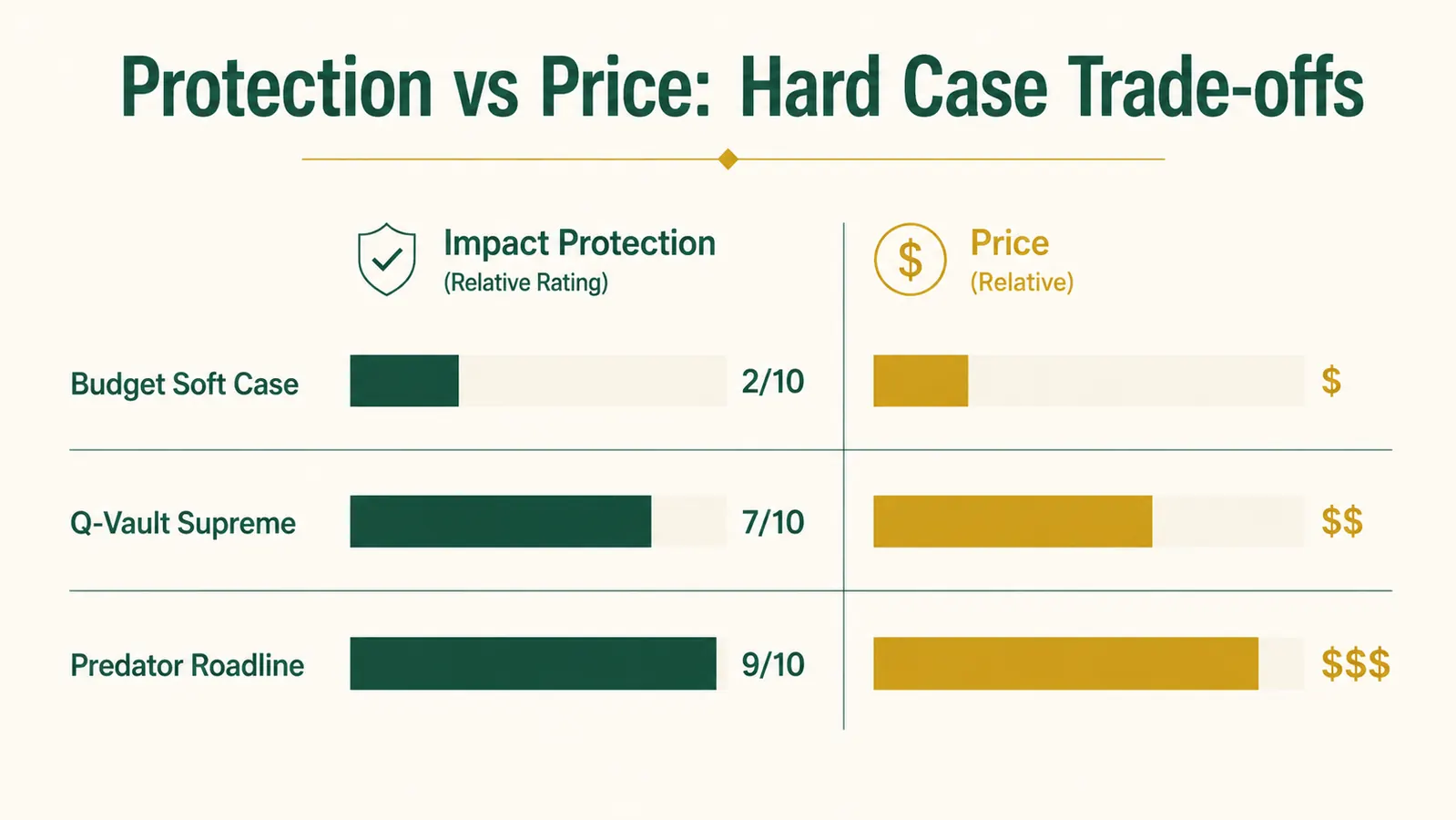 Chart showing Q-Vault Supreme trade-off score versus price tier